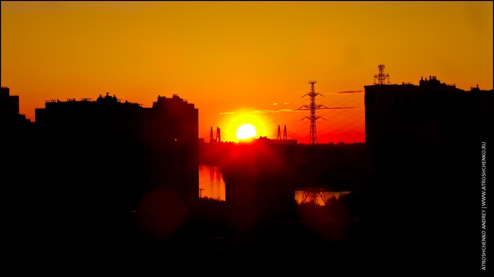 красный закат над санкт петербургом